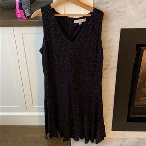 LOFT - polka dot navy dress